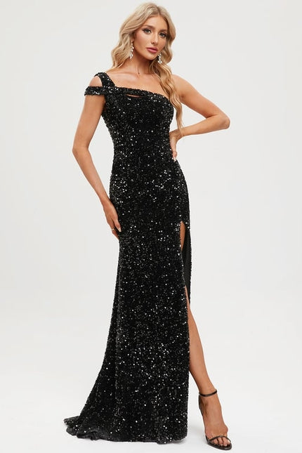 Robe De Bal Scintillante Asymétrique - gallery 7