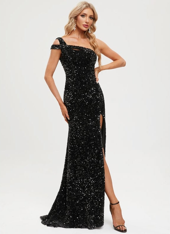 Robe De Bal Scintillante Asymétrique - gallery 7