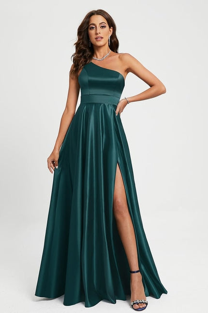 Robe De Bal Satin Émeraude Chic