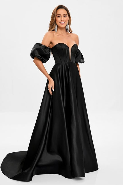 Robe De Bal Noire Volumineuse - gallery 3