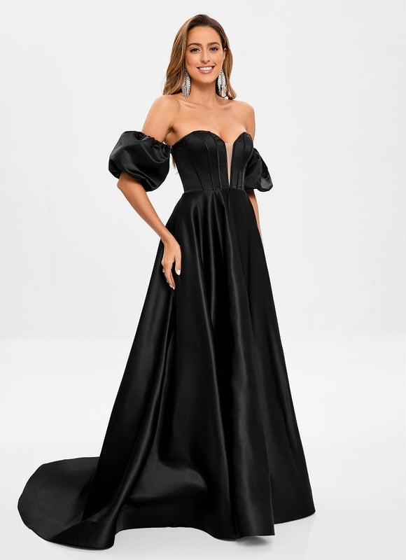 Robe De Bal Noire Volumineuse - gallery 3