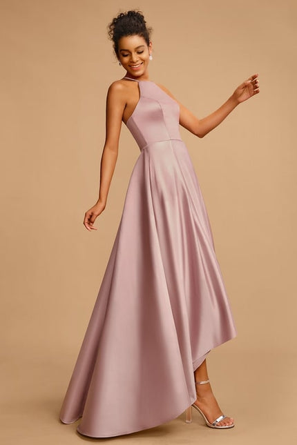 Robe De Bal Asymétrique Rose - gallery 2