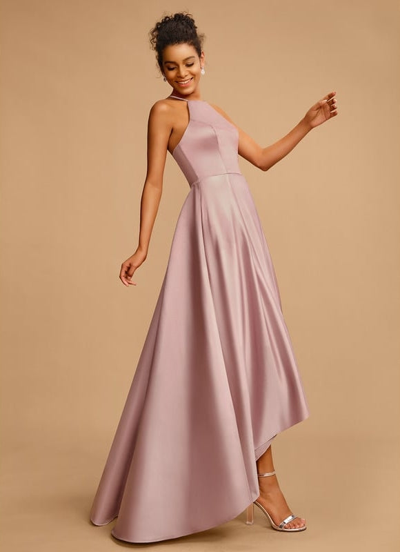Robe De Bal Asymétrique Rose - gallery 2