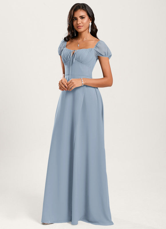 Robe De Bal Fluide Bleu Ciel - gallery 3