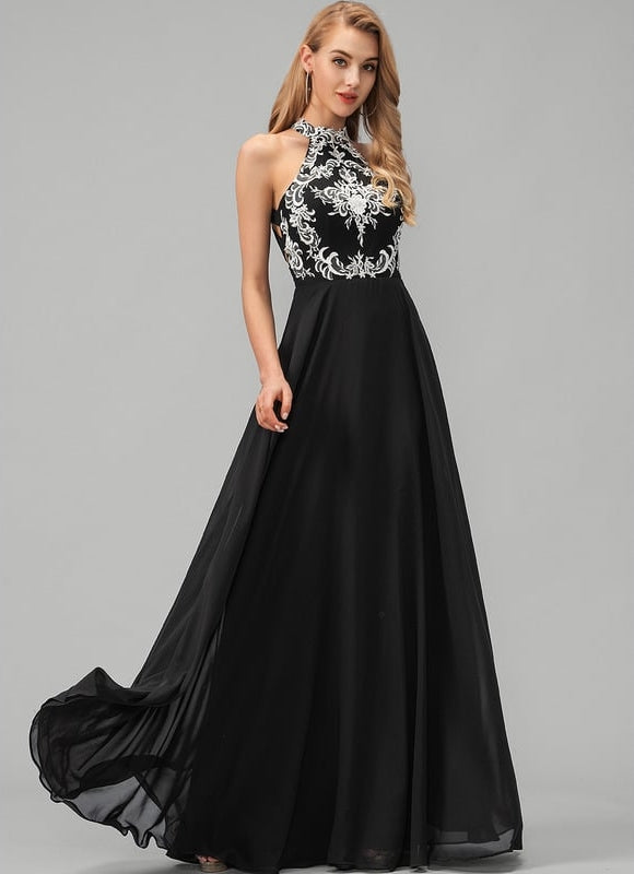 Robe De Bal Fluide Bleue - gallery 1