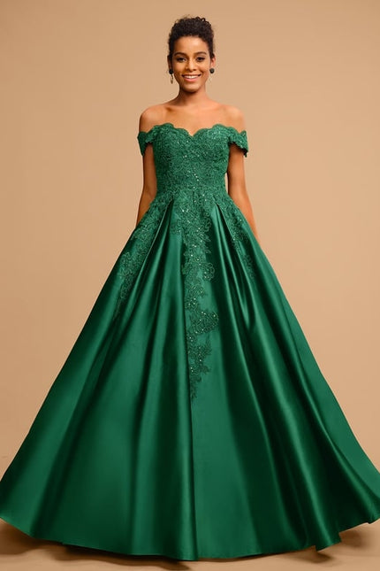 Robe De Bal Émeraude Opulente