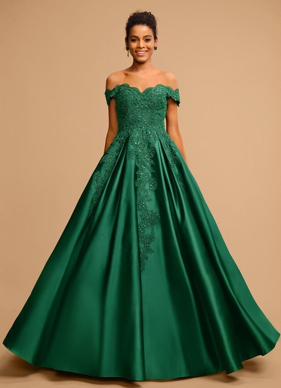 Robe De Bal Émeraude Opulente