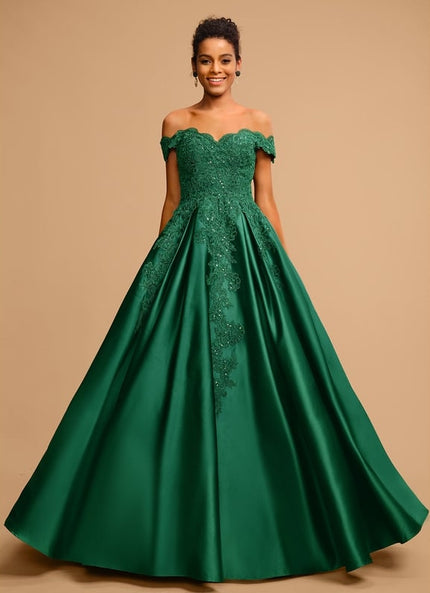 Robe De Bal Émeraude Opulente