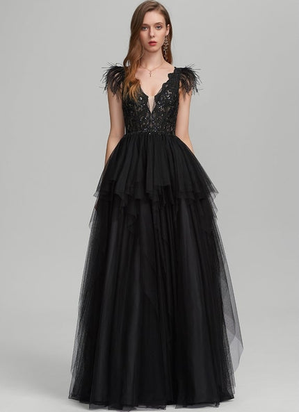 Robe De Bal Tulle Plumes