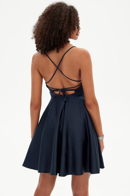 Robe De Bal De Bal En Satin Rose - gallery 5