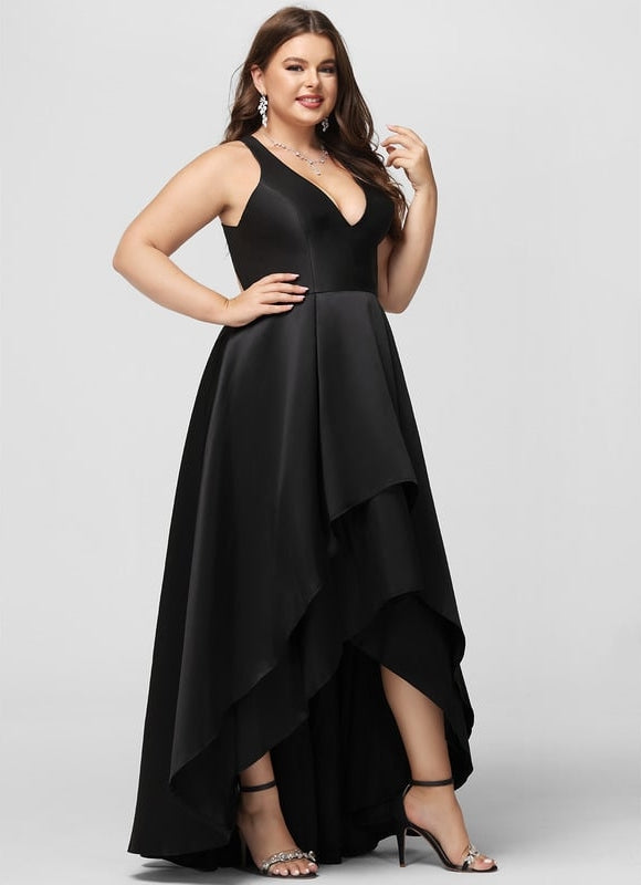 Robe De Bal Asymétrique Satinée - gallery 6