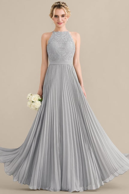 Robe De Bal Plissée Grise