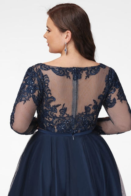 Robe De Bal Tulle Marine Élégant - gallery 9