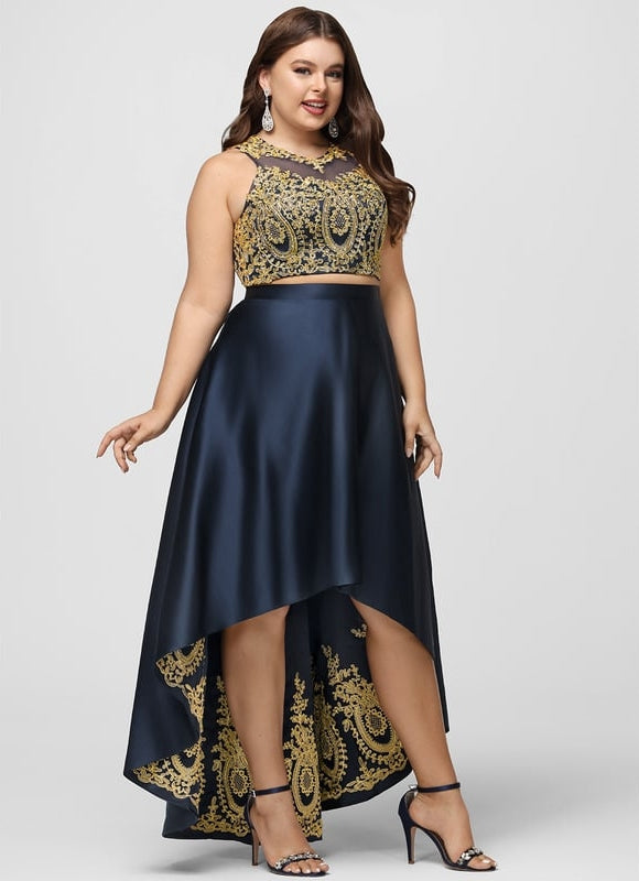 Robe De Bal Asymétrique Dorée - gallery 8