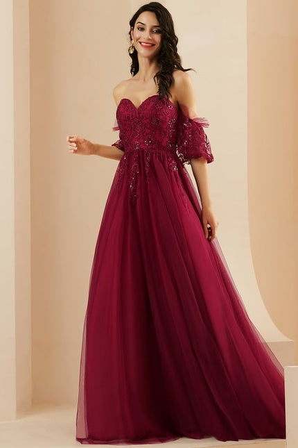 Robe De Bal Bordeaux Éthérée - gallery 4