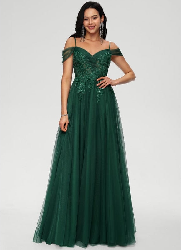 Robe De Bal Tulle Émeraude - gallery 3