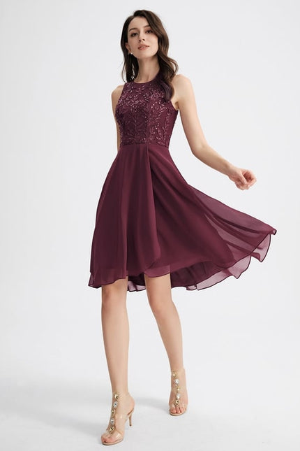 Robe De Bal Aubergine Flottante - gallery 3