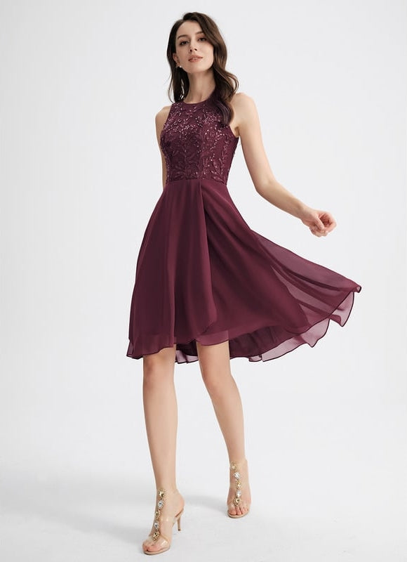Robe De Bal Aubergine Flottante - gallery 3