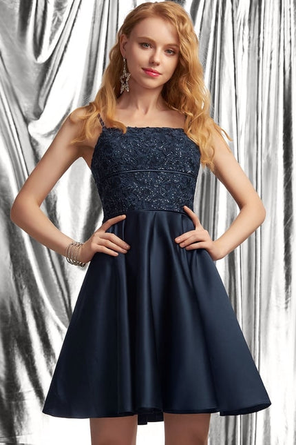 Robe De Bal Satinée À Bretelles - gallery 1