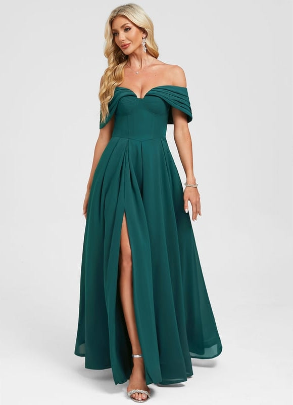 Robe De Bal Mousseline Émeraude - gallery 2