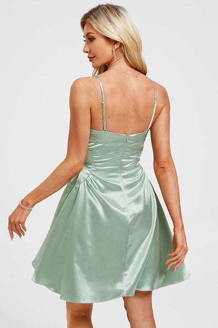 Robe De Bal Satin Vert Clair - gallery 6