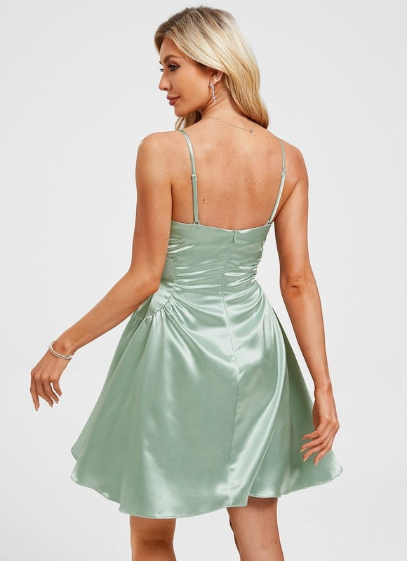 Robe De Bal Satin Vert Clair - gallery 6