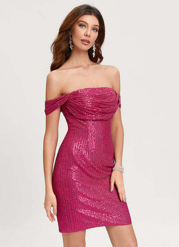 Robe De Bal Fuchsia Pailletée - gallery 2