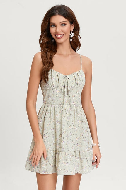 Robe De Bal À Fleurs Vertes - gallery 4