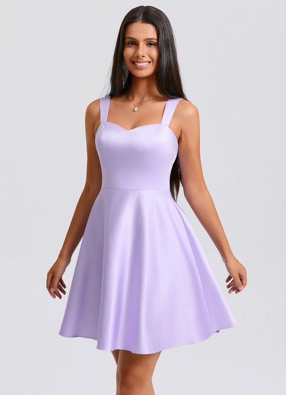 Robe De Bal Satin Lilas - gallery 1