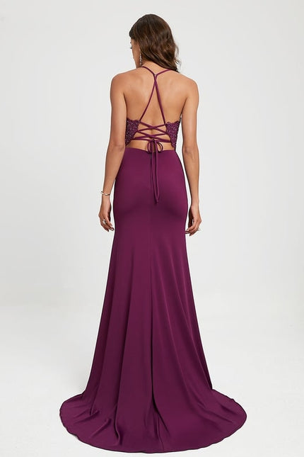 Robe De Bal Traîne Violet - gallery 1