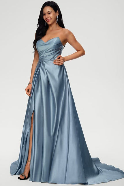 Robe De Bal Fluide Argentée - gallery 2