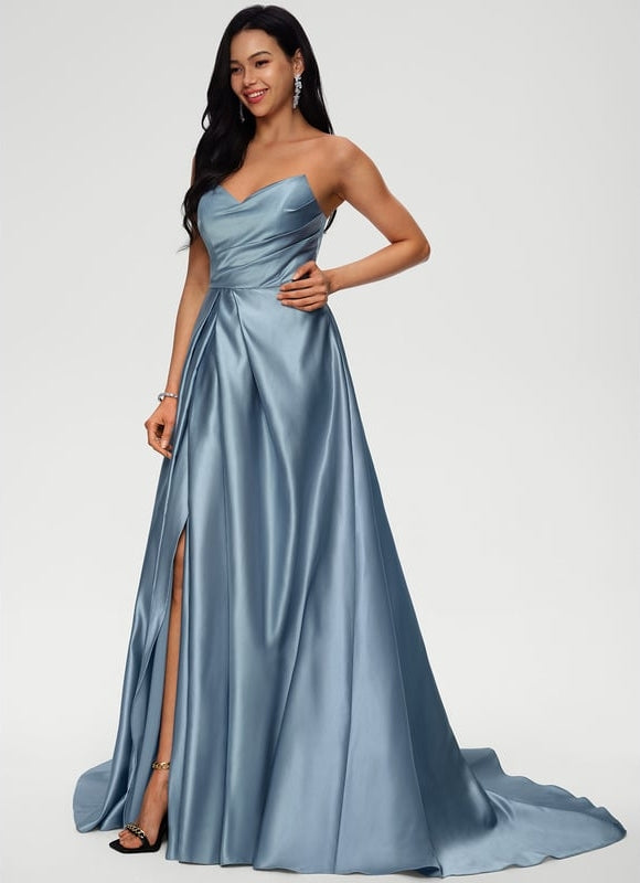Robe De Bal Fluide Argentée - gallery 2