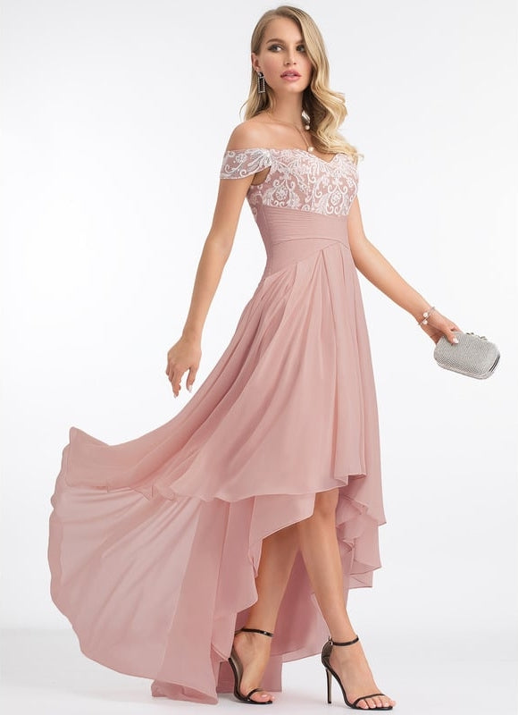 Robe De Bal Asymétrique Brodée - gallery 7