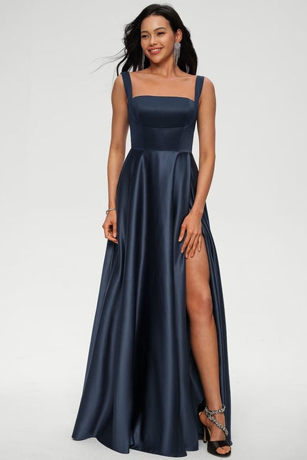 Robe De Bal Satin Marine Chic