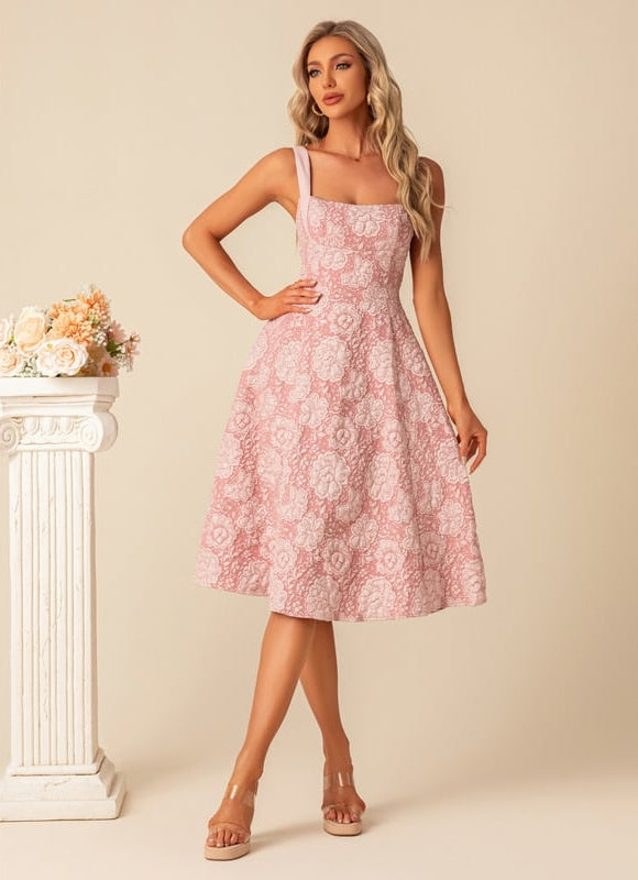 Robe De Bal Rose Brodée