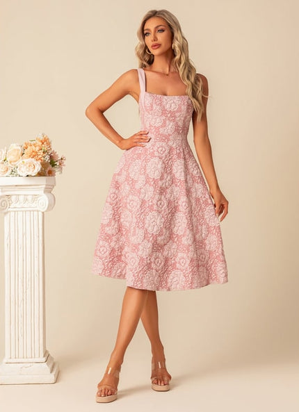 Robe De Bal Rose Brodée