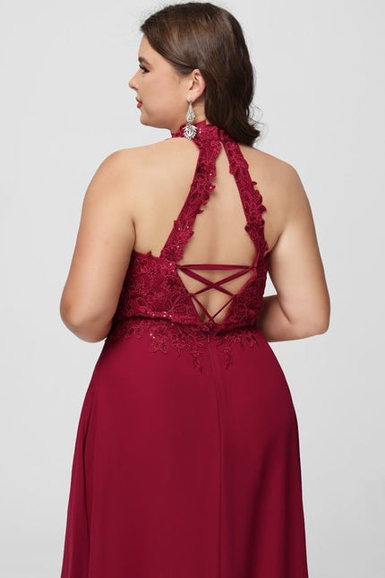 Robe De Bal Chic Bordeaux Aérien - gallery 7