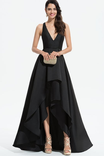 Robe De Bal Asymétrique Satinée - gallery 2