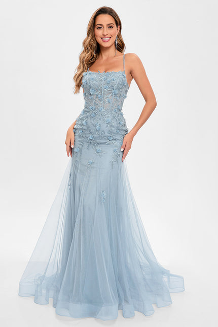 Robe De Bal Sirène Florale Azure