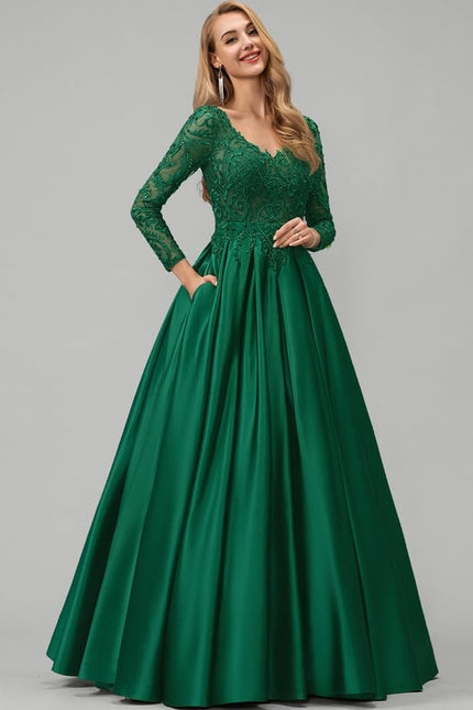 Robe De Bal Satinée Verte