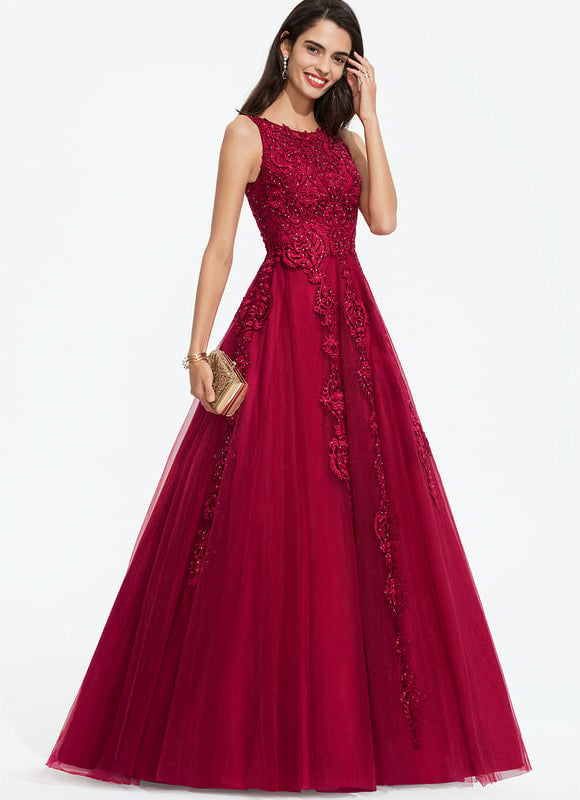 Robe De Bal Bordeaux Élégante - gallery 4