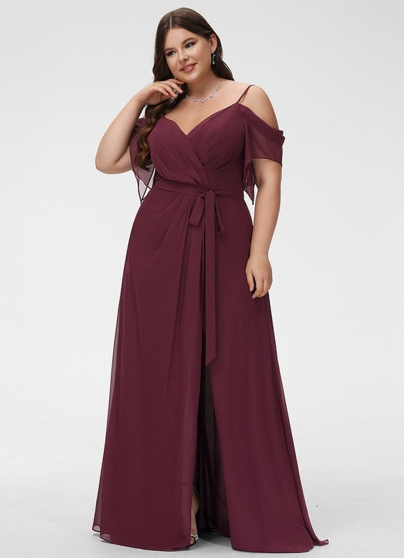 Robe De Bal Fluide Bordeaux - gallery 9