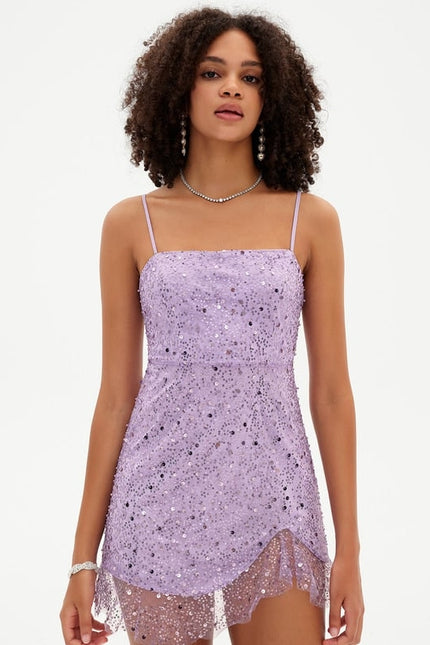 Robe De Bal Pailletée Lilas