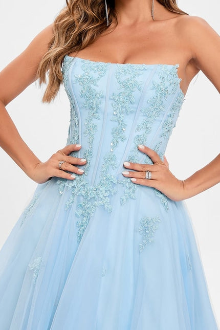 Robe De Bal Nuageuse Azur - gallery 6