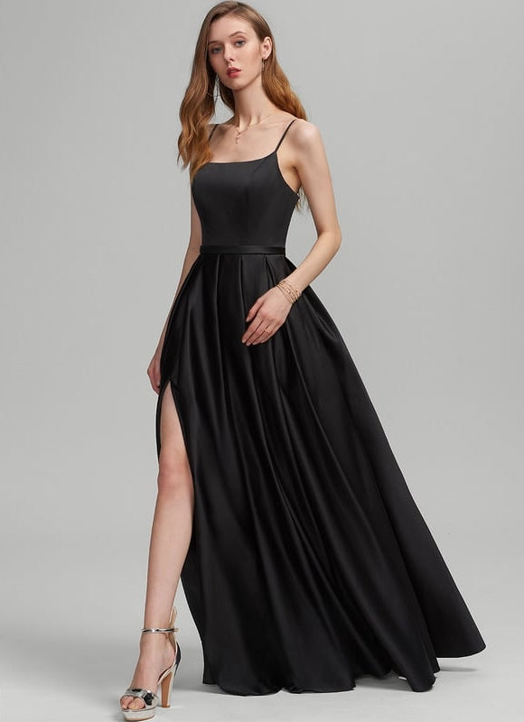 Robe De Bal Satin Noir - gallery 3