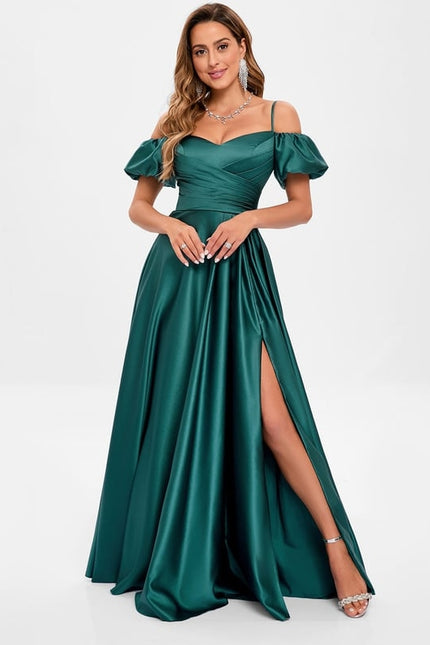 Robe De Bal Satinée Azur - gallery 5