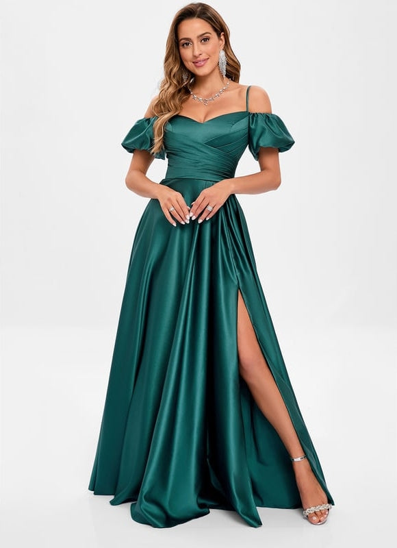 Robe De Bal Satinée Azur - gallery 5