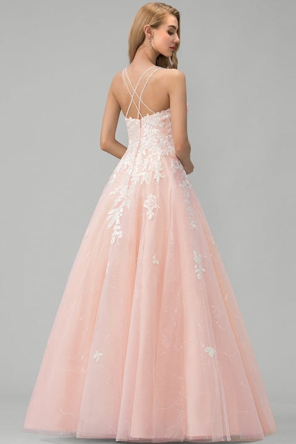 Robe De Bal Fleurie Rose - gallery 3