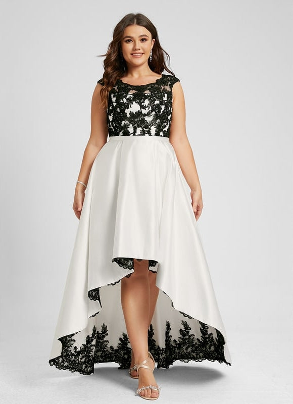 Robe De Bal Asymétrique Dentelle - gallery 9