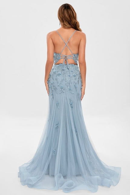 Robe De Bal Sirène Florale Azure - gallery 5
